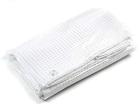 STI Telo Bianco Trasparente occhiellato retinato Antivento antistrappo Anti UV Misura 3x6 mt