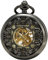 SEWOR Japan Koi Siehe durch mechanische Hand Wind Taschenuhr Lucky Geschenk … (Black)