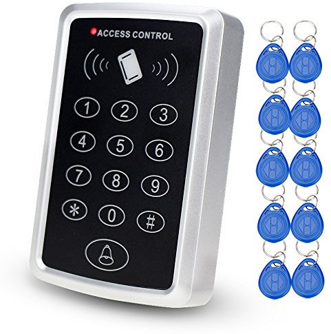 125KHz Rfid Standalone Access Control Keypad EM Card Reader with 10 Keychains Door Keyless Lock For Entry Security System