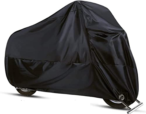 ANFTOP Winterfest Motorradabdeckung, Motorrad Abdeckplane Motorradgarage Wasserdicht 210D Dicker Stoff Schutzhülle Motorradplanen 4XL XXXXL