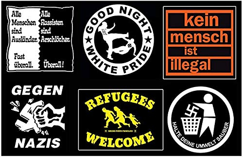 Unbekannt GEGEN NAZIS Aufnäher Patches Pack 6 Stück