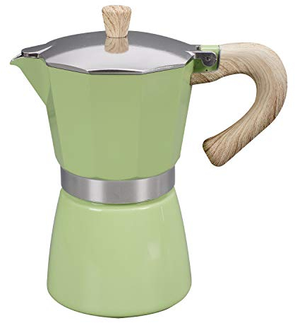 Gnali & Zani VEZ003/IND/GREEN Venezia - Esspressokocher, grün, 3 Tassen Espressokocher, Aluminium