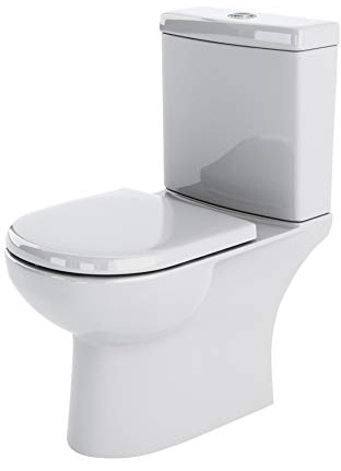Nuie NCA620-1PC Lawton Modern Close Coupled Bathroom Toilet with Dual Flush Cistern and Soft Close Seat, White
