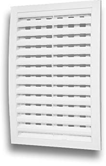 Lüftungsgitter Wetterschutzgitter Modell D-RU mit Luftstromregelung verschließbar Größe 200x300mm, Farbe weiß