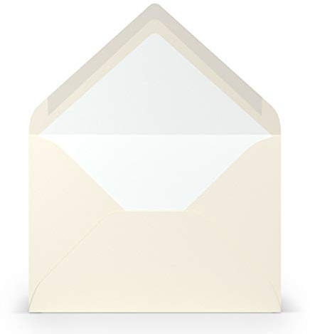 PAPERADO 75 Briefumschläge DIN B6 Ivory gerippt Creme - 100 g/m² Kuvert Ohne Fenster 17,8 x 12,5 cm - Umschläge mit Nassklebung spitze Klappe