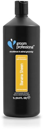 GROOM PROFESSIONAL Banana Sheen Hundeshampoo - Hundeshampoo Gegen Juckreiz - Tiefenreinigendes Shampoo für Hunde - Verleiht Glanz und Weichheit - Perfekt für Stumpfes und Trockenes Fell, 1 Liter