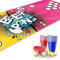 Beer Pong Set I 180 x 60 cm I Spielfeldmatte mit Pop Art Design I Inkl. 22 Partybechern und 6 Tischtennisbällen I Trinkspiel I Party-Spiele und Geburtstag I Wiederverwendbar und abwischbar I dv820