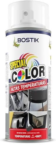 Bostik ALTAS TEMPERATURAS AT800 Transparente, Spray de Pintura, Acabado Mate, Hasta 350ºC, Seca en 5 Minutos, Alto Poder de Cubrición, Interior y Exterior, Bote 400 ml