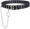 JasGood Punk Gürtel Damen und Herren Doppelloch Gürtel mit Punk Style Cosplay Hip Hop Rock für Gothic-Outfits