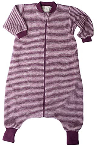 Lilano, Merino Flausch Schlafsack mit Fuß, 100% Wolle (KBA) (Beere/Natur, 74-80)