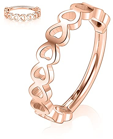 hengkaixuan 16G Helix Ohrringe Septum Clicker Knorpel Daith Ring Chirurgenstahl Conch Hoop Ring 10mm aushöhlen Herz Entworfen Tragus Rook Ohrringe Septum Schmuck Rose Gold Nasenringe Smal