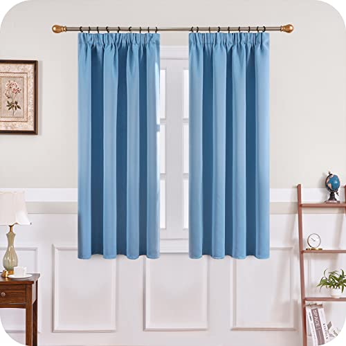 MRTREES Tende Oscuranti per Interni Termiche Isolanti con Fettuccia Tenda Coprente per Camera da letto e Soggiorno Moderne Finestra Salotto Tende Confezionate set 2 Pezzi 117x137 CM Azzurro