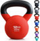Core Balance 12kg Kettlebell Weight Cast Iron Neoprene Coated Heavy Duty Strength Training (Red)