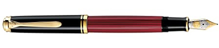 Pelikan FWI Füllhalter Souverän 800 Schwarz-Rot, Feder B, in Faltschachtel, 816533