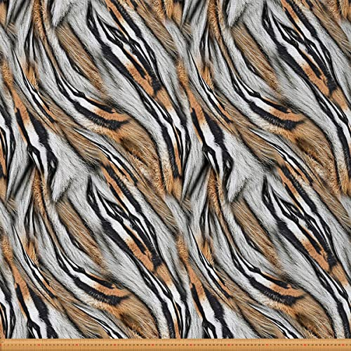 Loussiesd Polsterstoff mit Leopardenmuster Meterware Safari Geparden Tiger Dekostoff für Polster und Heimwerkerprojekte braun Wildtier wasserdichter Outdoor Stoff 92x150cm grau