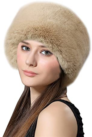 Lifup Damen Fellimitat Hut Cossack Russische Mütze Kosakenmütze für Reisen, Skifahren, Wandern Khaki