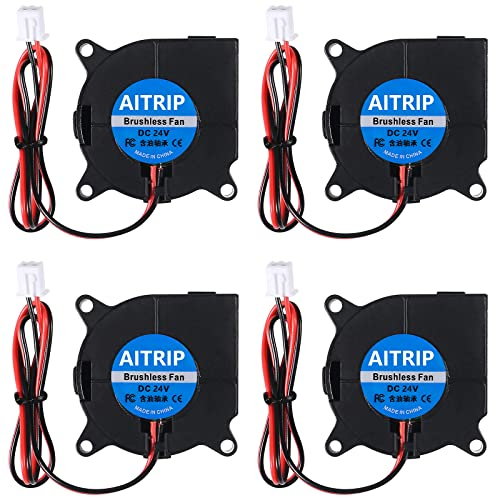 4er Pack40 mm Gebläse Lüfter 24 V, 3D-Drucker Micro 24 Volt Lüfter Gebläse 4020 Hydrauliklager, bürstenlose Kühlung 40 mm x 20 mm 2PIN