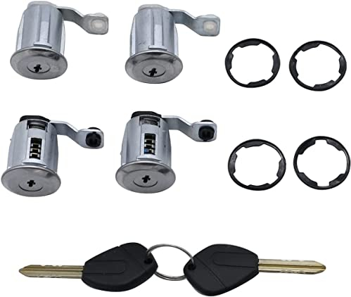 SHLPDFM 4x Türschloss Schließzylinder Türschlosszylinder und 2 xSchlüssel für Citroen Berlingo Xsara Peugeot Partner 96-08 252522 9170.G3 9170.CW