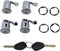 SHLPDFM 4x Türschloss Schließzylinder Türschlosszylinder und 2 xSchlüssel für Citroen Berlingo Xsara Peugeot Partner 96-08 252522 9170.G3 9170.CW