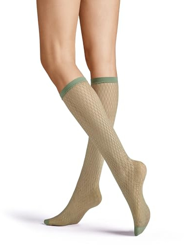 Hudson Damen Strumpfhosen Net Fashion 37 DEN sage green 0104 40-42