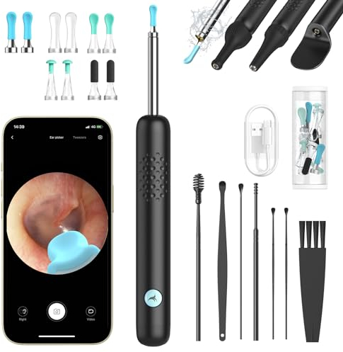 BEBIRD R1 Wax Removal Tool for Ear - Spade Ear Canal Cleaner with Camera 1080P Earscope, Wax Remove Ear Picker with Vari Replacement Tips, Camera with 6LED Light for Ear/Nose/Throat Examination