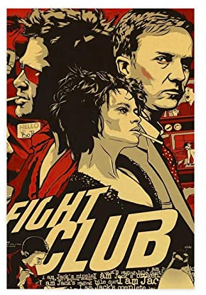 THEGIS Fight Club Filmeinband, Leinwand, Poster, Schlafzimmer, Dekoration, Sport, Landschaft, Büro, Raumdekoration, Geschenk, ungerahmt, 30 x 45 cm