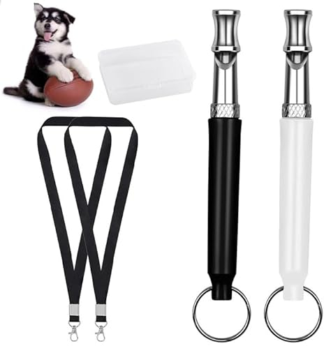 AWAVM 2 Stück Hundepfeife, Ultraschall Hundepfeife, Professionelle Ultraschallpfeife, um das Bellen zu stoppen, Pfeife für Hundetraining, Hundepfeife für Rückruf mit Lanyard,Hundepfeife Rütter Rückruf