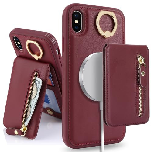 SailorTech iPhone XS Max Case with Card Holder, Burgundy