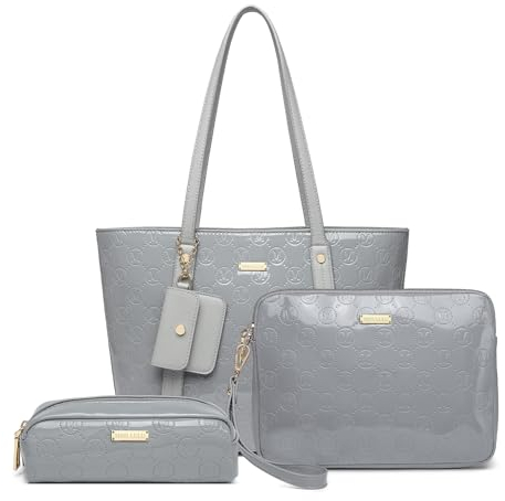 Miss Lulu Handtasche Tasche Damen Shopper Mittelgroß Schultertaschen 4 Pieces Set