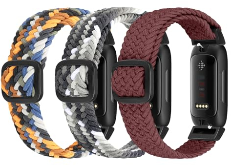 Ecogbd Elastisches Nylon Armband Kompatibel mit Fitbit Inspire 3/Inspire 2/Inspire/Inspire HR/Ace 3/Ace 2, Weiche Verstellbares Sport Ersatzarmband für Damen Herren