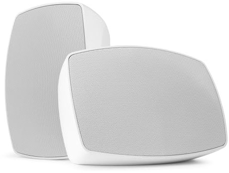 Power Dynamics PD BHW60WH 6.5 Wall Mount Speakers Pair, Indoor/Outdoor White Weatherproof Speaker Set, IPX5 Rated, Passive Installation Speakers, 100V Line Speaker 8 Ohm Compatible, 120W Max Output