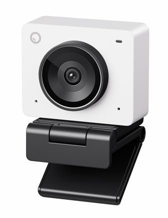 OBSBOT Meet 2-4K Webcam for PC with 1/2 Sensor, AI Framing & Autofocus, Beauty Mode, Lightweight, Gesture Control, HDR, Dual Microphone, 60 FPS, Web Cam for Streaming, Meeting, Gaming. (Cloud White)