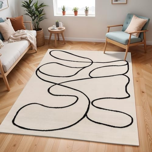 Livabliss Lylou Spokane Abstract Runner, Hallway – 80x150 cm, Ivory & Black | Hallway, Ivory & Black