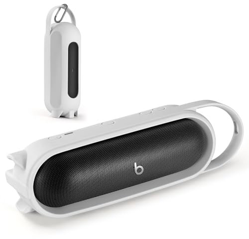 EUGOOCX Silicone Carrying Case Cover for Beats Pill 2024 Portable Bluetooth Speaker, Protective Sleeve Travel Case Speakers Accessories (Gray)
