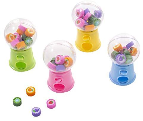 Muuoeou Mini Fruit Gashapon Eraser Machine Eraser Dispenser Kids Stationary School Supplies Children Gift