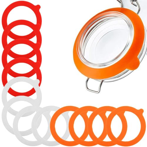 12 Stück Weck Gummiringe, Einmachgummis, Silikon Weck Gummiringe, 95x70 mm Ersatz Gummiringe für WeckgläSer, Langlebig Einmachgummis, EinmachgläSer Einkochringe Dichtringe für Trinkflasche