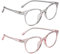 SLEEKEE Pack De 2 Gafas Redondas, Gafas Infantiles, Anti Luz Azul, Diseño Sencillo, Moda