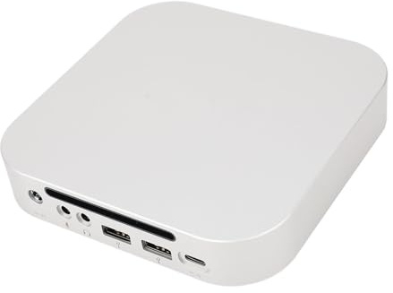Mac M4 Dock Aluminium Hub Ständer Unterstützung M.2 NVME SSD -Gehäuse, 10 Gbit/S USB A C 3.2 Ports, 4,8 Gbit/S USB A 2,0, 3,5 Mm Audio, Kühlungslüfter Vertikales Design für