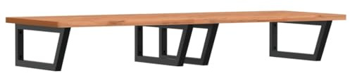 Wall mounted washbasin shelf steel and solid beech wood