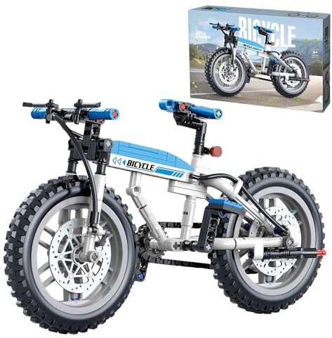MirthMakers Blaues Mountainbike-Bausteinset – 228-teiliges Offroad-Fahrrad-Modell, STEM-Lernspielzeug, Deko für Zuhause & Büro, Erwachsene & Kinder ab 6 Jahren