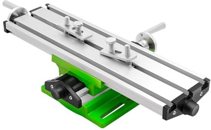 KANBCNG Multifunktioneller Frästisch, Aluminiumtisch mit Abgestuften Schlitten, Abgestuft und Beweglich mit 3 Schlitten und Verstellbaren X- und Y-Achsen für Miniatur-Tischbohrer, Bohrerhalter, etc.