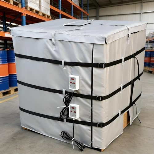 Professional IBC Drum Warmer, 275 Gallon Full Enclosure Heater Blanket, 220V 4000W with Thermostat, for Heating Various Tank and Barrel Types