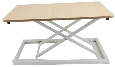Riuulity Stehpult-Konverter, 7 Höhenstufen, 20 Bis 40 cm Hub-Tischerhöhung mit Faltbarem Design und Hochwertigem Rahmen aus Karbonstahl, für den Heim- und Bürogebrauch (Ahorn)