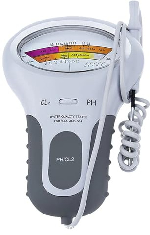 BINGNU Testeur de qualité de l'eau Testeur Professionnel de pH et Chlore, avec sonde, for Piscine Spa