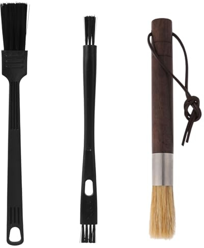 3pcs Coffee Grinder Cleaning Brush Set, Espresso Machine Cleaning Brushes with Wood Handle and Bristles Multifunctional Coffee Grinder Cleaner Tool for Home Kitchen Barista