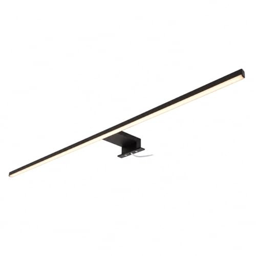 kalb LED Badleuchte Running Light 100 cm IP44 Spiegelleuchte mit Lichtlauf Effekt, 230V Badezimmerlampe für Wand oder Spiegelschrank, Schwarz/Chrom, 3000K/4000K (Schwarz, Warmweiß)