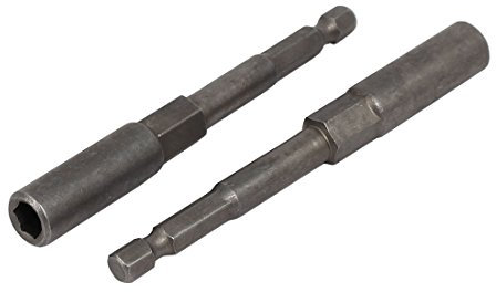 Sourcingmap 1/4-inch Hexagon Shank 7mm Deep Socket 100mm Length Metal Hex Nut Driver Bits 2pcs
