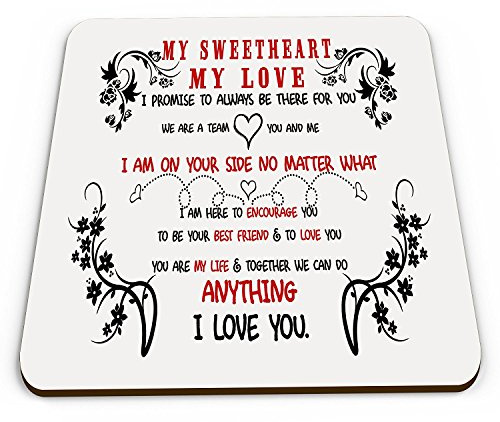 My Sweetheart My Love I Promise to Always Be There for You Glossy Mug Coaster