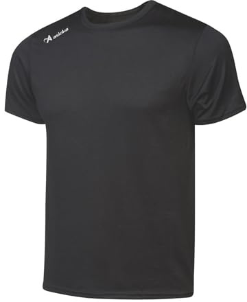 T-Shirt de Sport Unisexe à Manches Courtes pour Adulte Mesh | Vêtements de Sport d'été Respirants à Séchage Rapide | T-Shirts de Gym, d'Entraînement et de Fitness Décontractés, Noir, Taille L