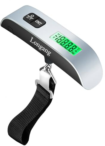 Digital Hanging Luggage Scale with Backlit for Travel, Portable Handheld Suitcase Weight Scale with Hook, 110 Pounds, Battery Included